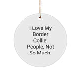 Funny Border Collie Dog Lover Gifts from Friends for Christmas Circle Ornament - Image 1